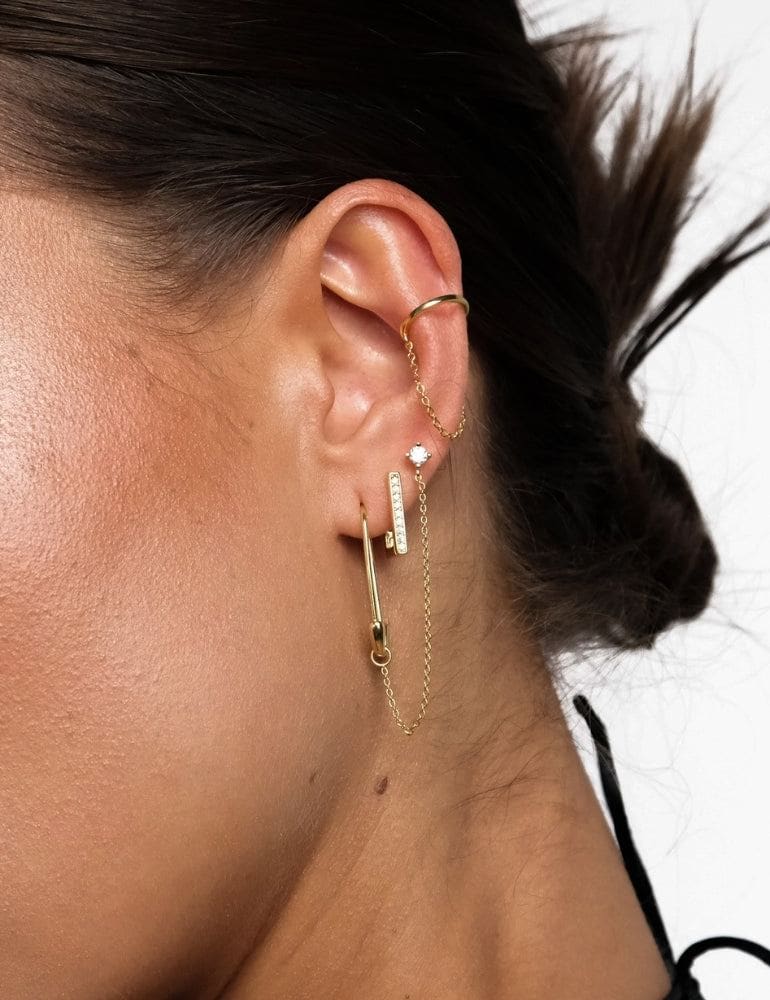 Double Piercing Earring, Double Sided Earring, Ear Jacket Earring, Two Hole  Minimalist Earring, Single Earring, Sleeper Earrings - Etsy Canada